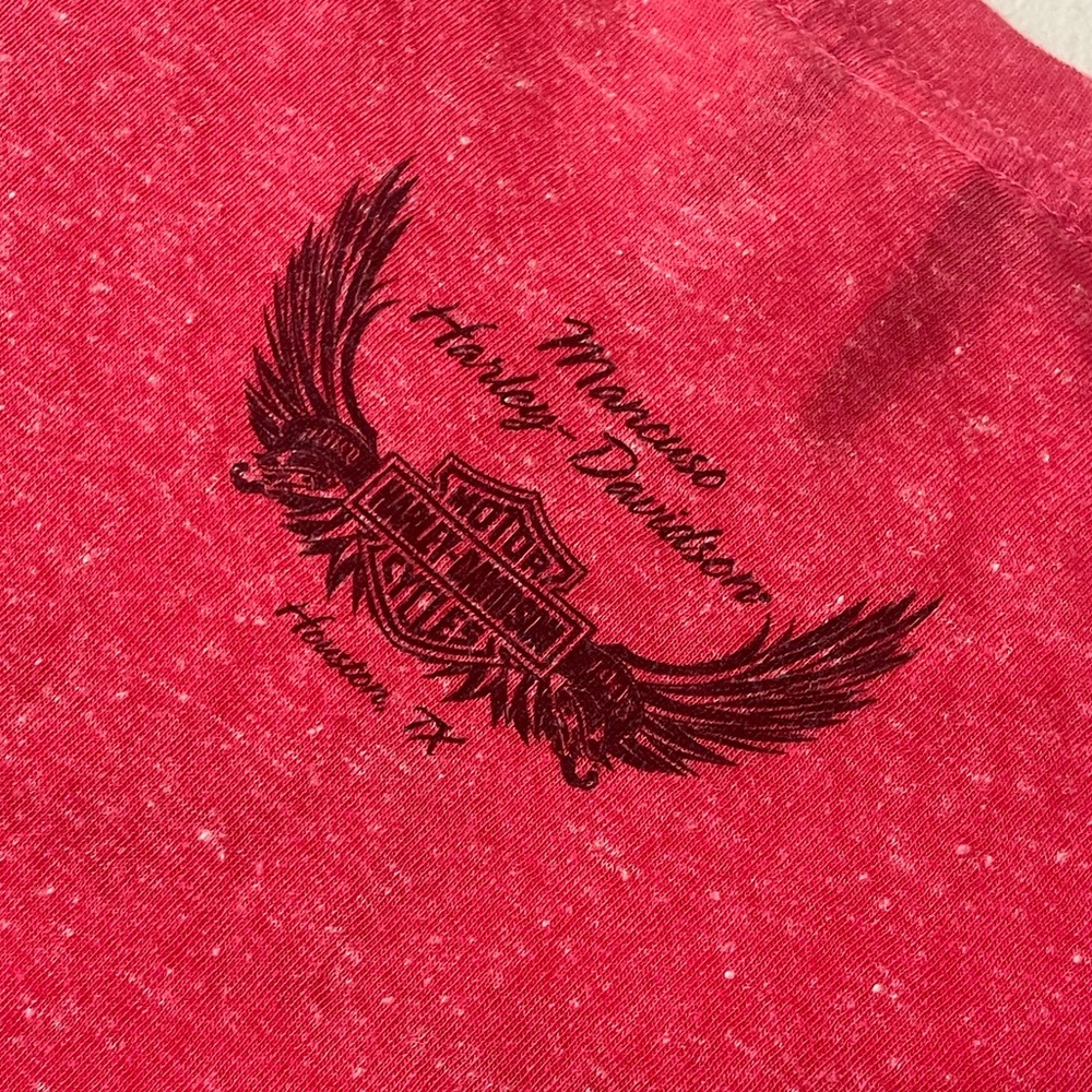 Rare Harley Davidson Mancuso Houston Texas Shirt Size Medium Red - Picture 8 of 13